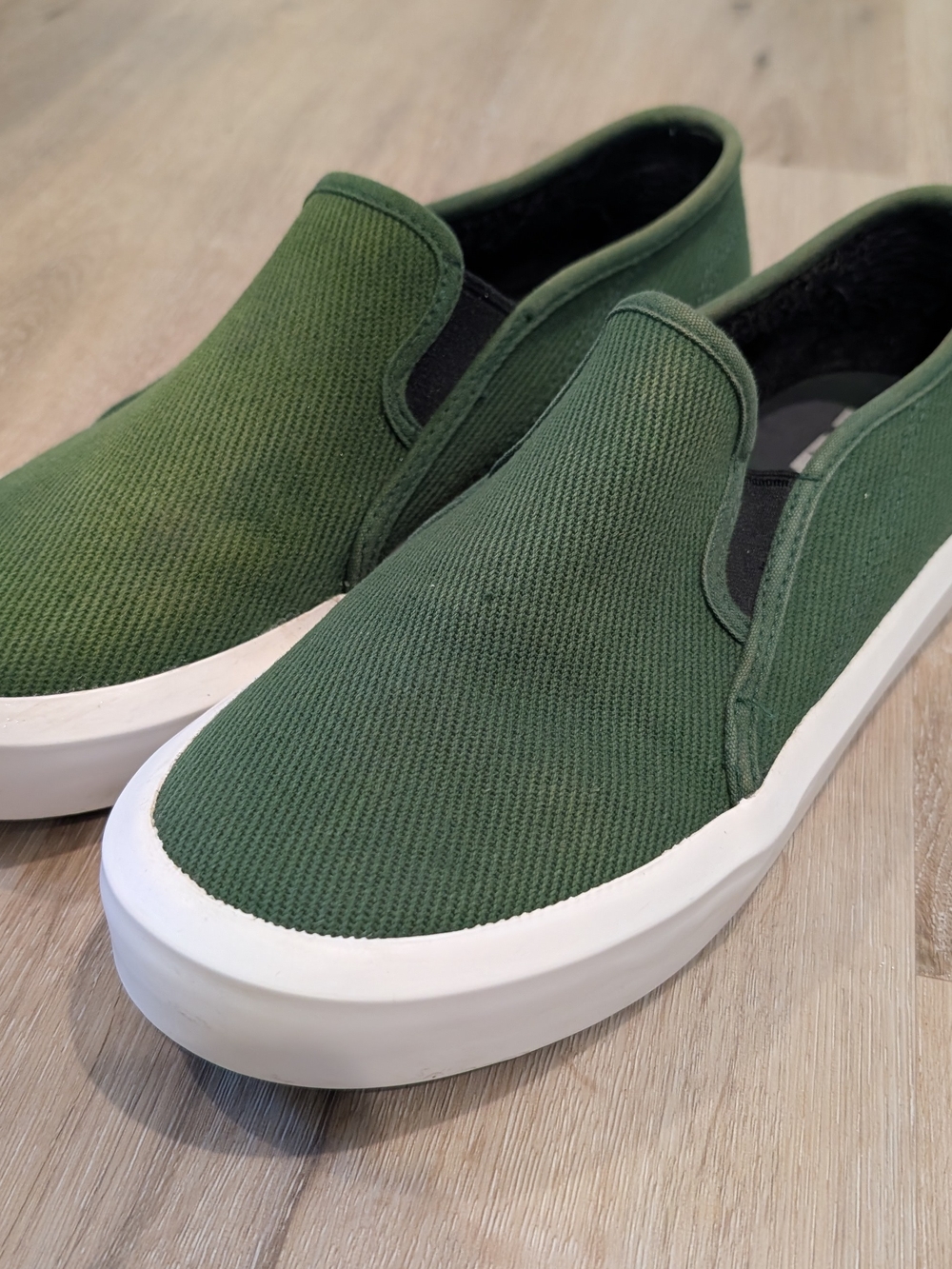 G-Star Slip-On Canvas Loafers in Olive Green with White Sole